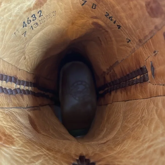 Lucchese | Women’s Whiskey Tooled Leather & Cheetah Cowgirl Boots Size 7 - Picture 10 of 10